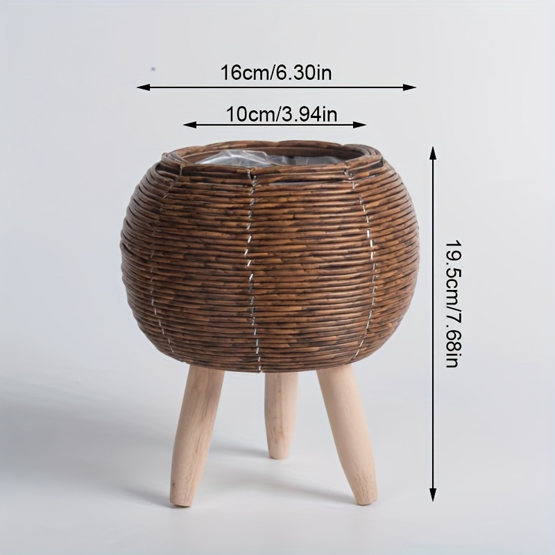 Charming Rustic Rattan Planter - Self Watering Planter recension och pris